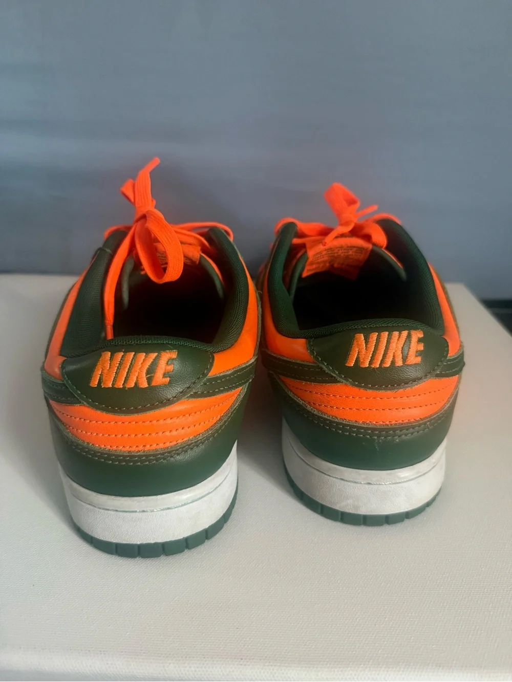 Nike Men's Low-Top Sneakers in Bright Orange and Olive Green